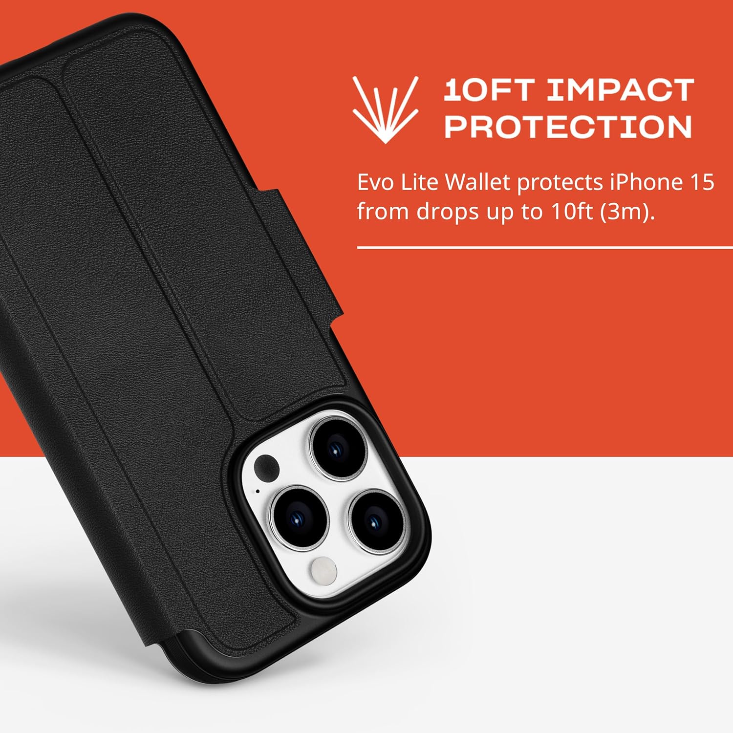 Tech21 EvoLite Wallet Case for iPhone 15 Pro - Black
