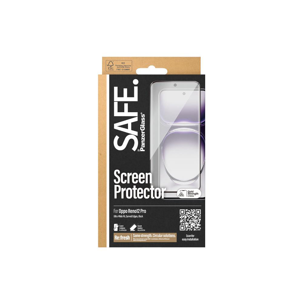 PanzerGlass UWF Screen Protector for OPPO Reno12 Pro- Black