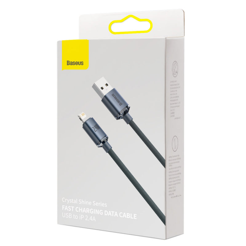 Baseus Crystal Shine Series Fast Charging Data Cable USB to iP 2.4A 2m-Black