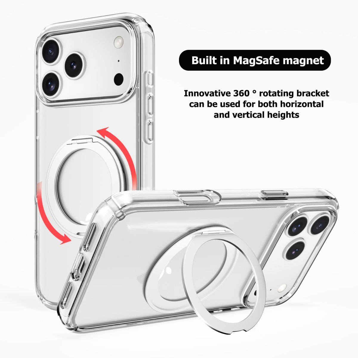 Blacktech Magsafe Case with Ring for Samsung Galaxy S26 Ultra - Clear