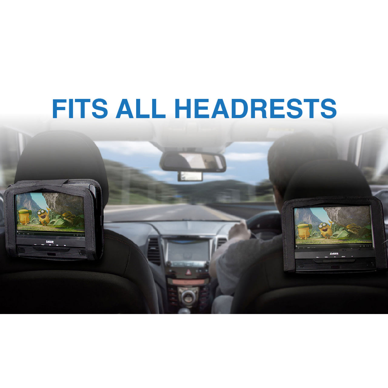 Laser 9" Dual Screen Portable DVD Player for Car- Black