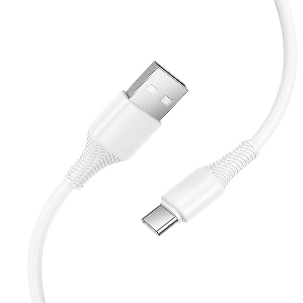 Hoco X120 USB-A to USB-C Bend-Resistant Charging Data Cable Type-C- White