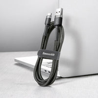 Thumbnail for Baseus USB-A to USB-C Cafule Tough Cable 1M  1 meter - Gray