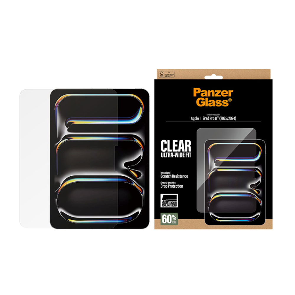 PanzerGlass Ultra-Wide Fit Screen Protector for iPad Pro 11" Gen 5 2024 with Fastfit tool