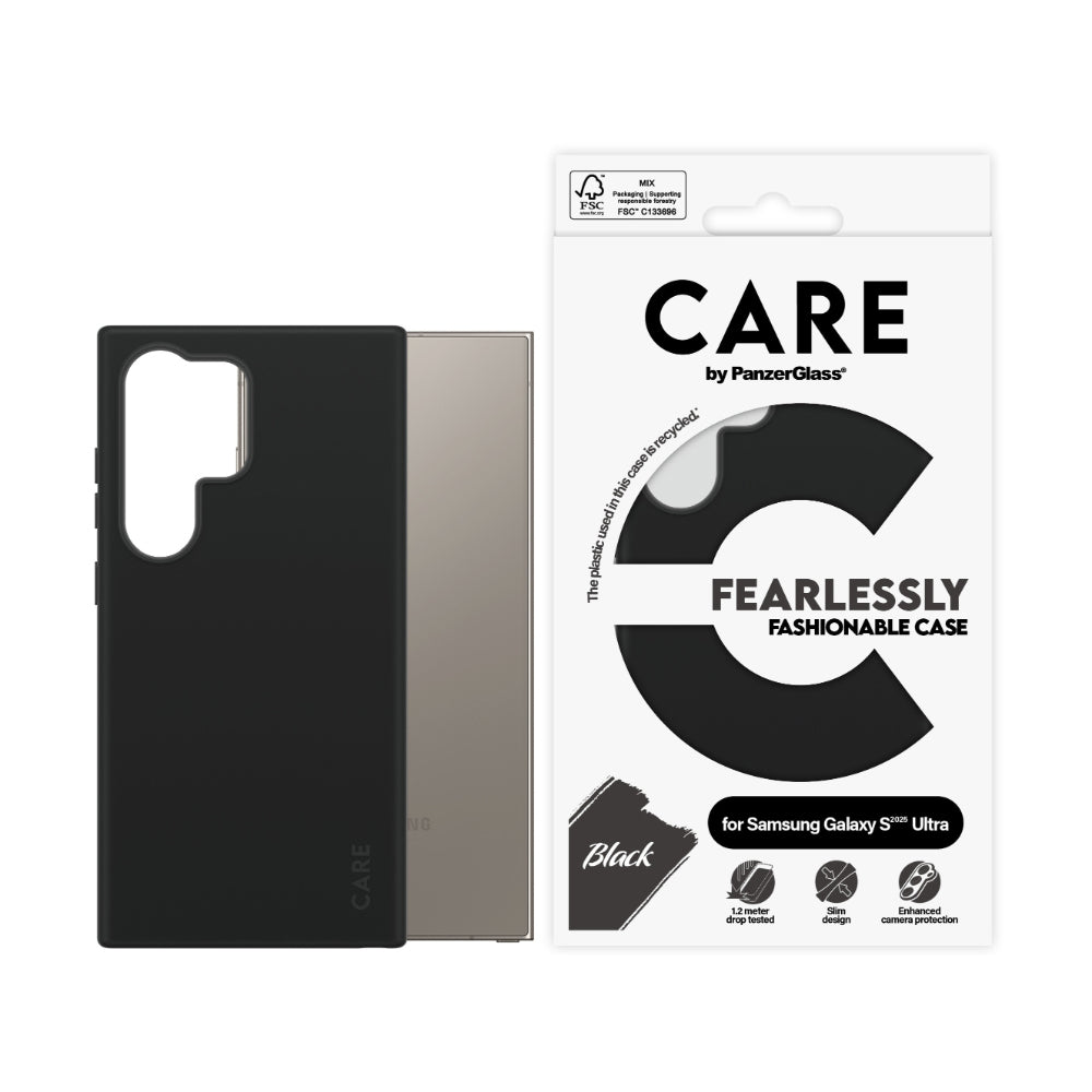 PanzerGlass CARE by Fashion Case for Samsung Galaxy S25 Ultra- Black