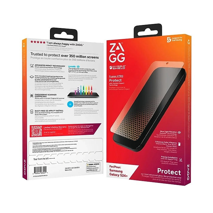 ZAGG invisibleShield Fusion XTR3 Anti-Glare Screen Protector for Samsung Galaxy S24 Plus