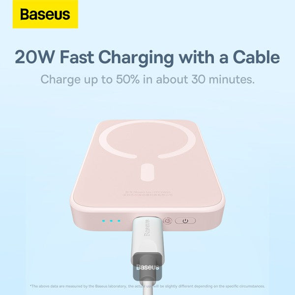 Baseus Magnetic Mini Wireless Charging Power Bank 6000mAh 20W  - Pink