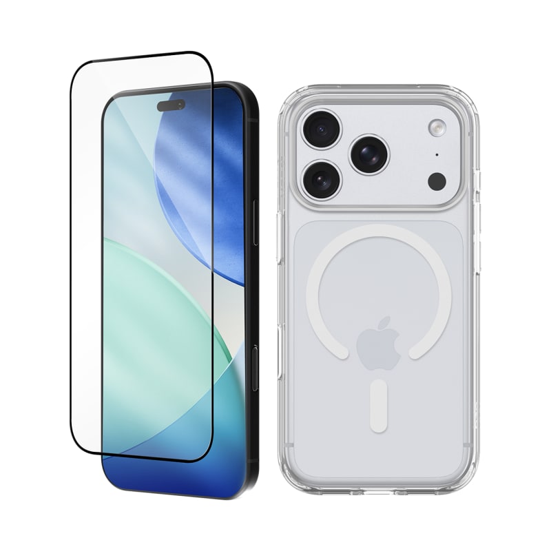 EFM 2-in-1 Case and Impact Glass Screen Protection Bundle for iPhone 18 Pro Max - Clear