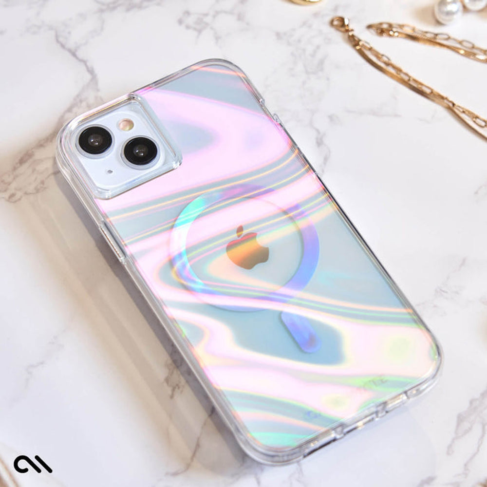 Case-Mate Soap Bubble MagSafe Case For iPhone 15, 14 & 13- Iridescent
