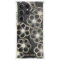 Thumbnail for Case-Mate Floral Gems Antimicrobial Case for Samsung Galaxy S23 Ultra - Clear/ Gold