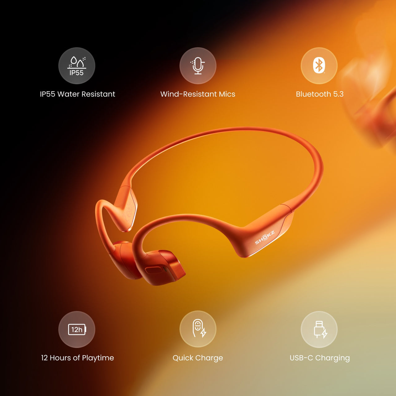 Shokz OpenRun Pro2 Mini Conduction Sports Headphones - Orange