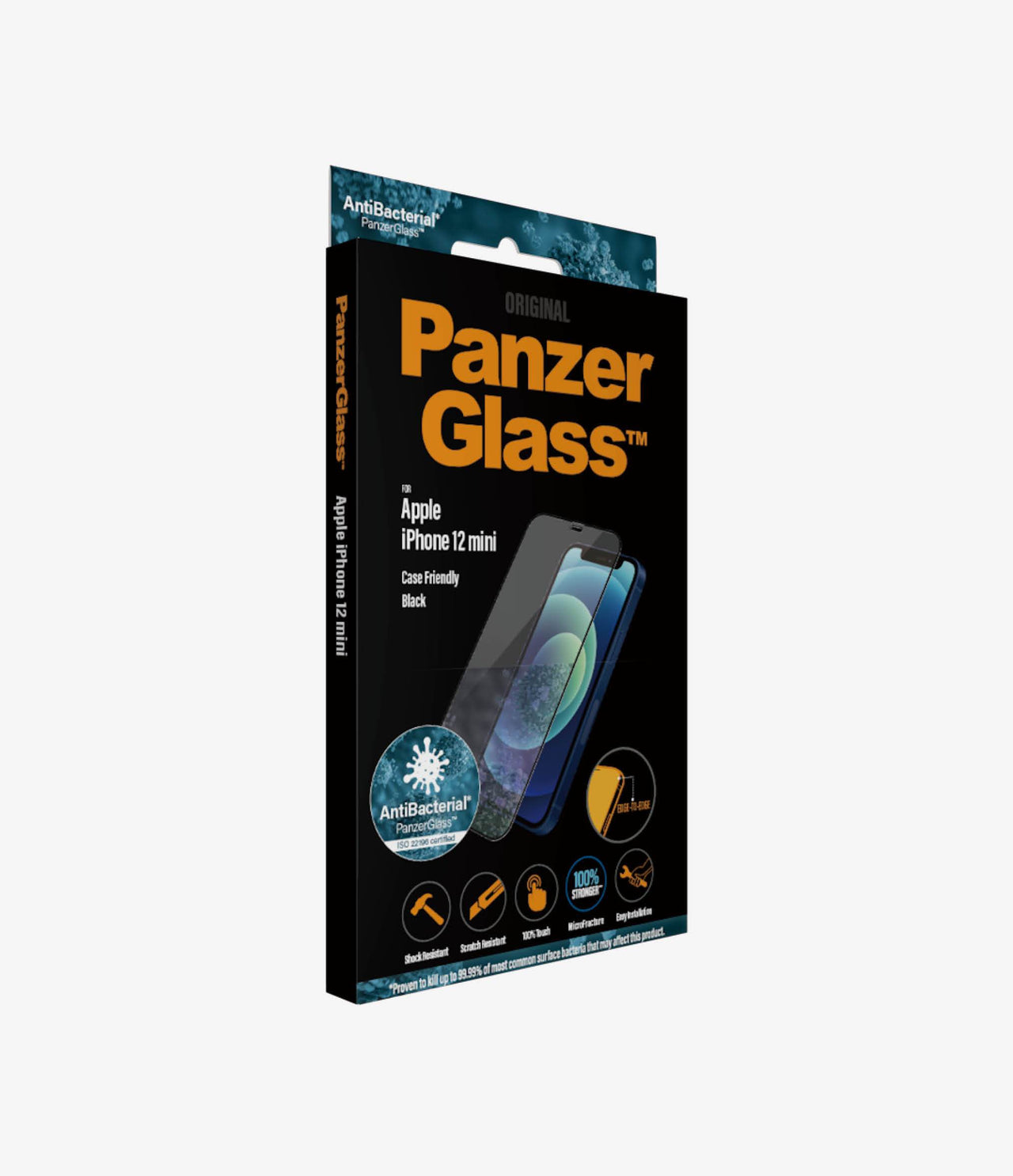 PanzerGlass Edge to Edge Glass Screen Protector for iPhone 12 Mini - Black