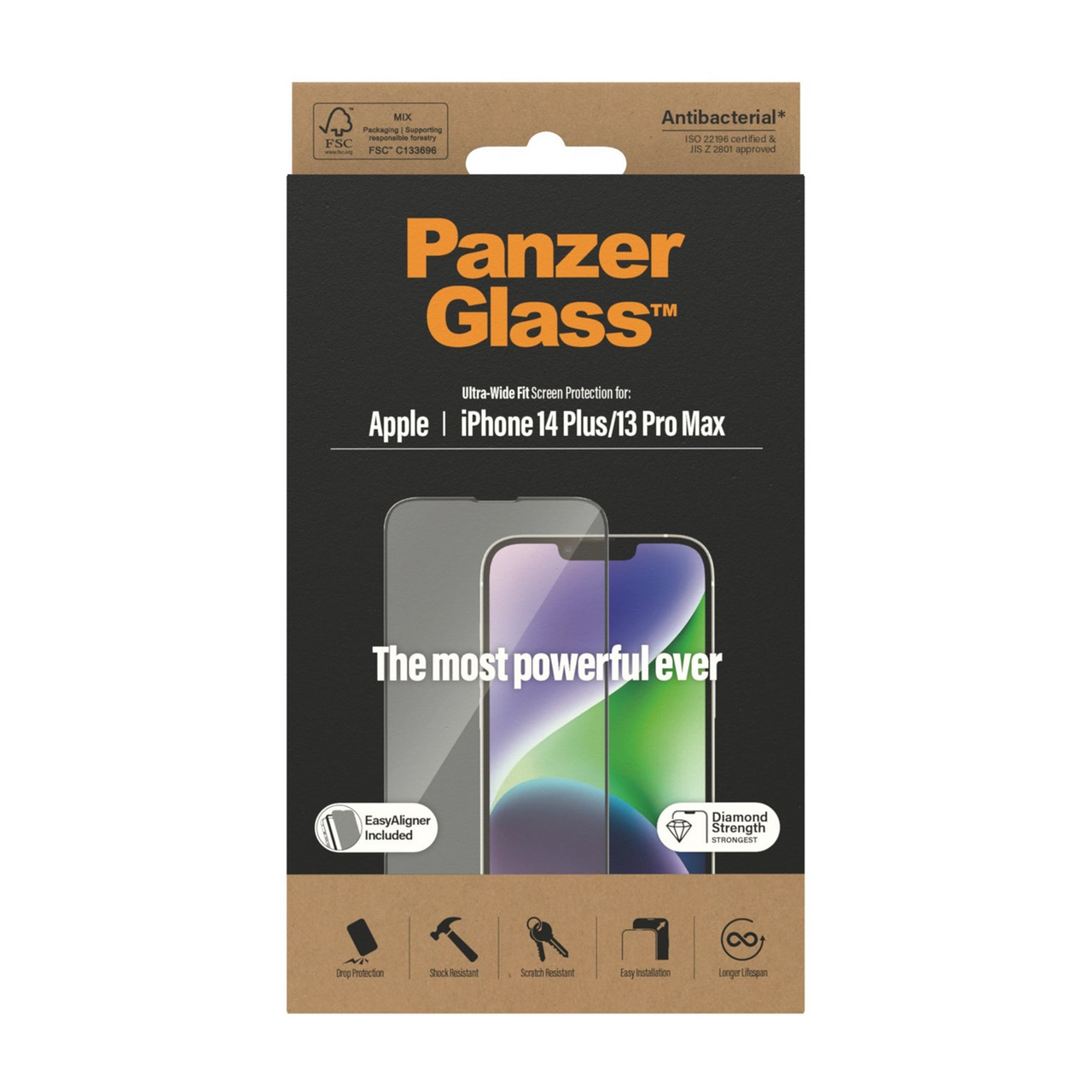 PanzerGlass Screen Protector Apple iPhone 14 Plus 13 Pro Max Ultra-Wide Fit w. EasyAligner