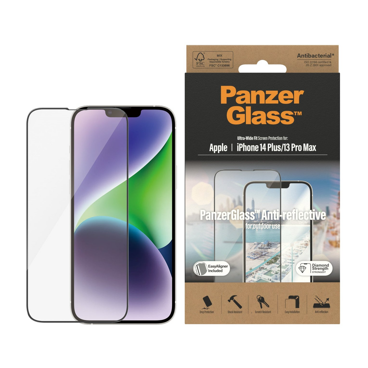 PanzerGlass Apple iPhone 14 Plus / iPhone 13 Pro Max Anti-Reflective Screen Protector Ultra-Wide Fit - Clear