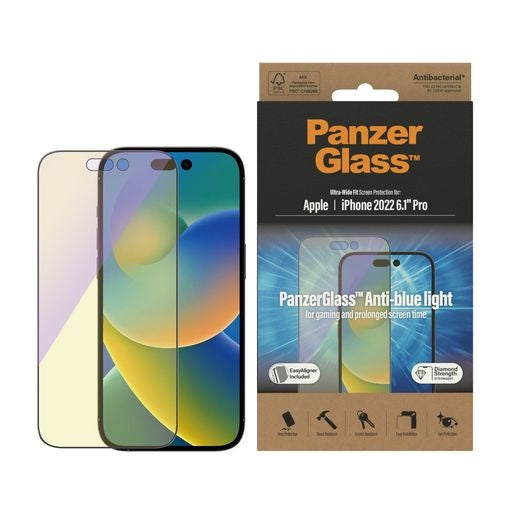 PanzerGlass Ultra-Wide Fit Anti-Blue Screen Protector for Apple iPhone 14 Pro