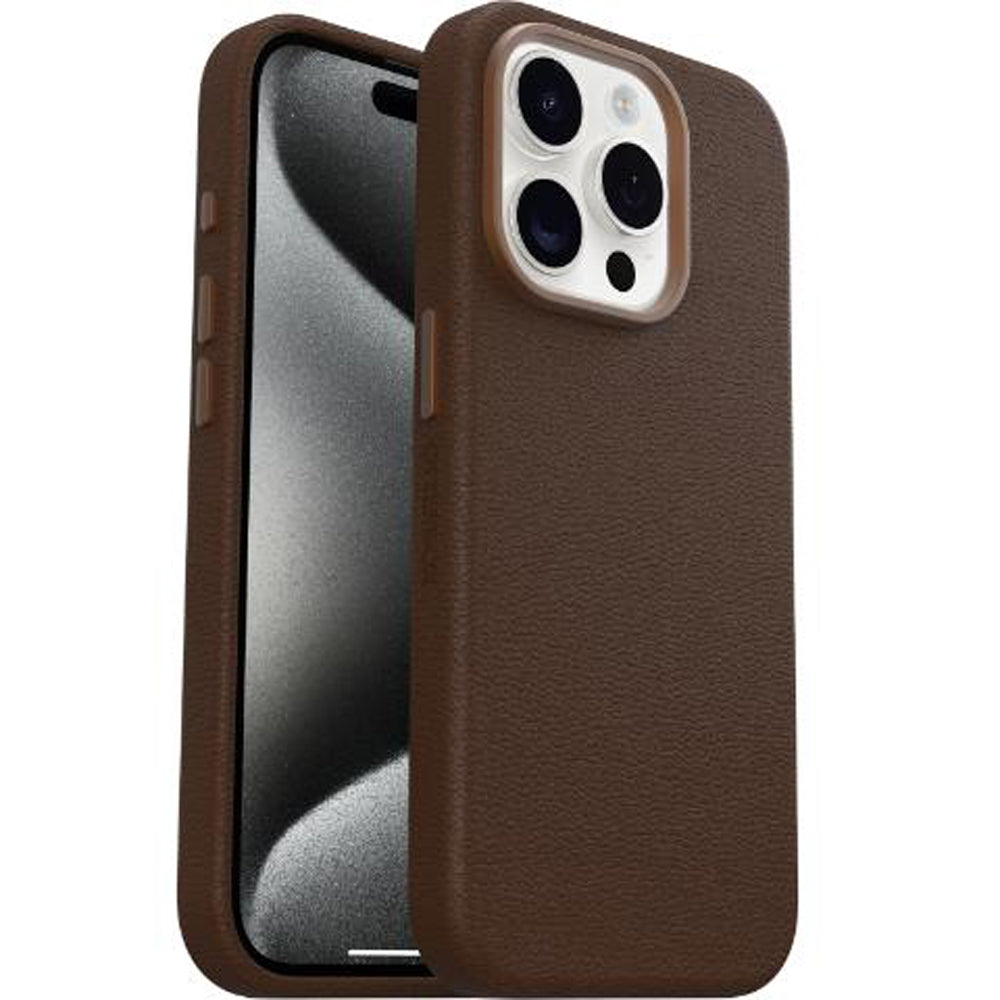 OtterBox Symmetry Cactus Leather Case for iPhone 15 Pro - Brown