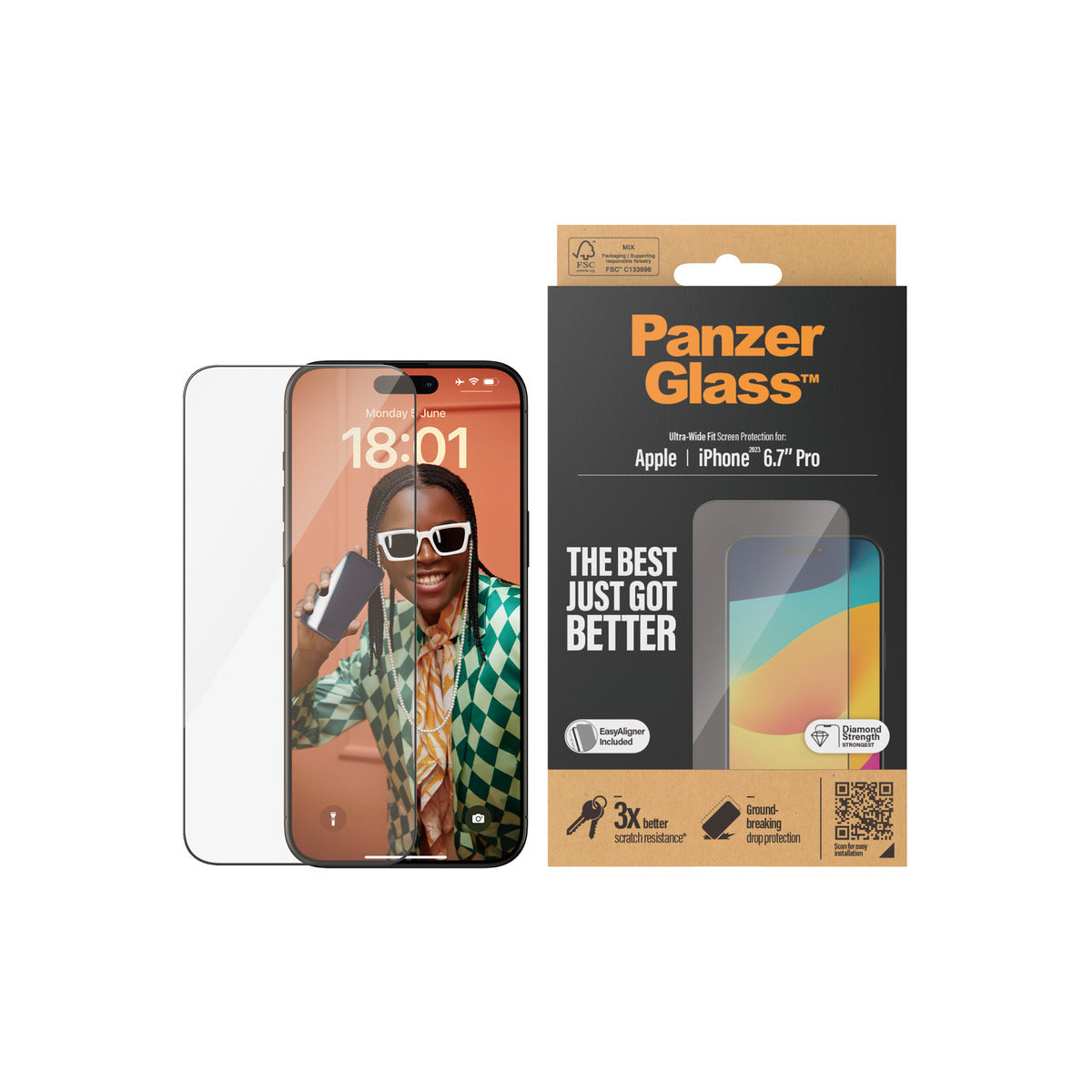 PanzerGlass Screen Protector for iPhone 15 Pro Max