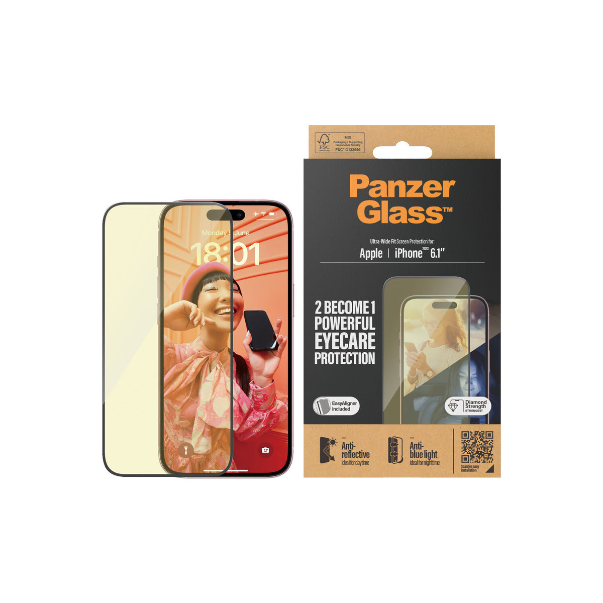 Panzer Glass EyeCare Ultra Wide Fit Screen Protection for iPhone 15