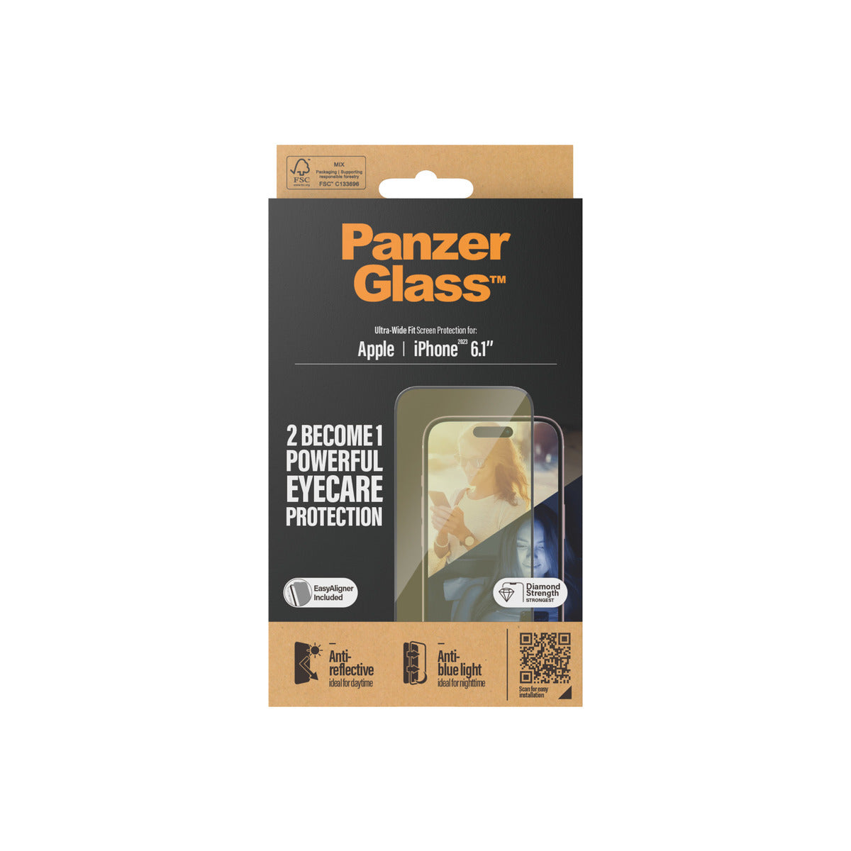 PanzerGlass EyeCare Ultrawide Fit Screen Protection for iPhone 15