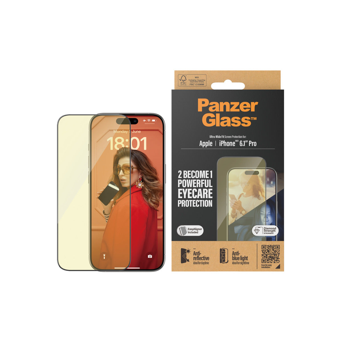 Panzer Glass EyeCare Ultra Wide Fit Screen Protection for iPhone 15 Pro