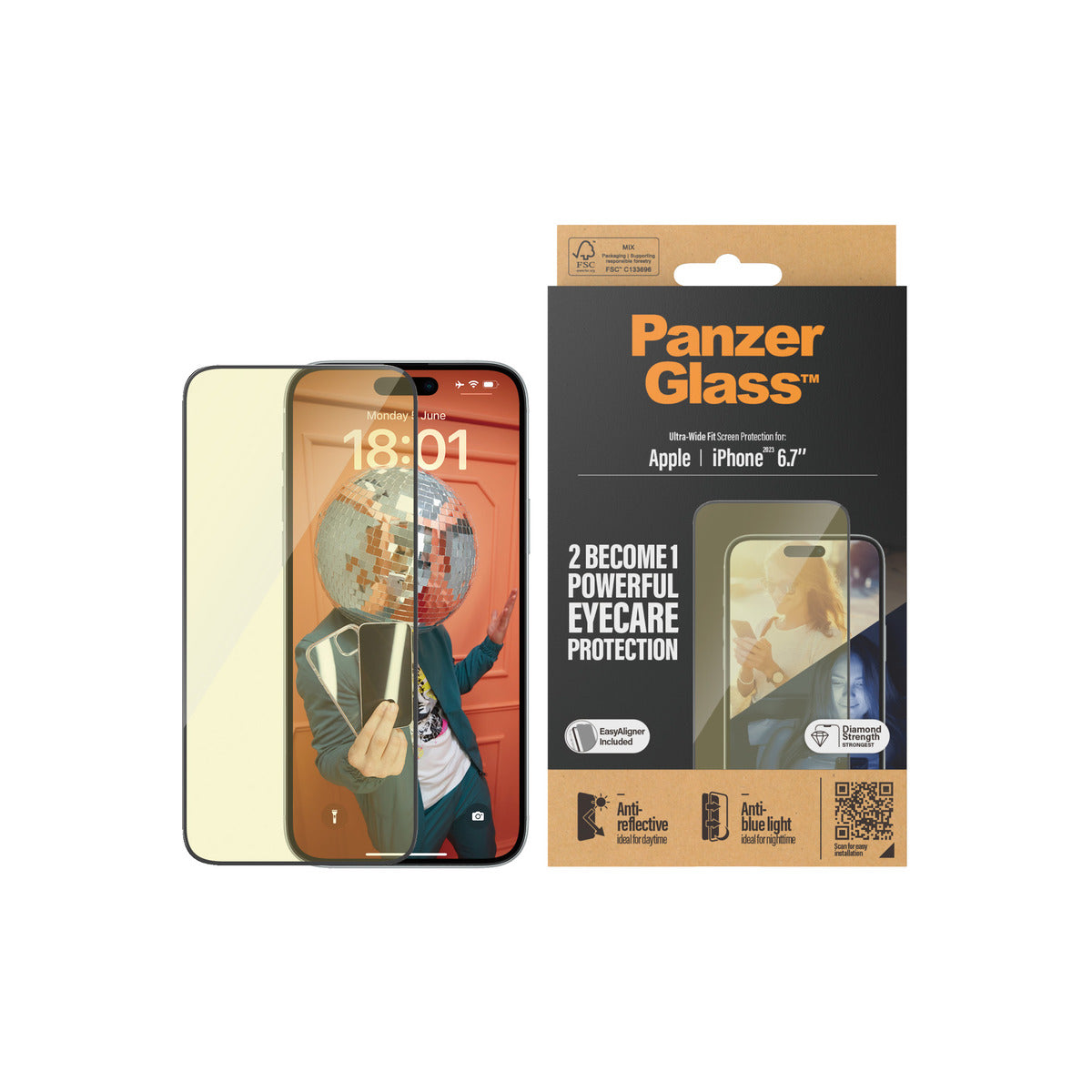 Panzer Glass EyeCare Ultra Wide Fit Screen Protection for iPhone 15 Plus
