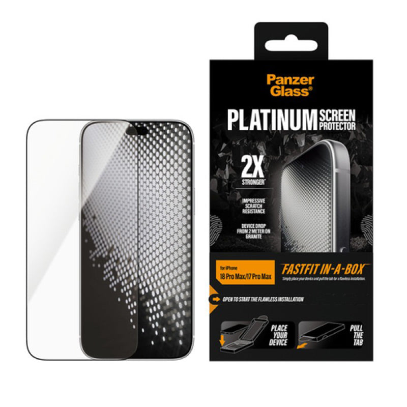 PanzerGlass Platinum Screen Protector for New iPhone 2026 6.9 Pro Max, 17 Pro Max - Clear