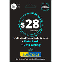 Thumbnail for Telechoice $28 Prepaid SIM Plan - 28GB/ 28 Days
