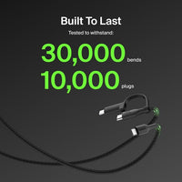 Thumbnail for BoostCharge Pro 2-in-1 Cable with USB-C and Lightning Connector 1.5M - Black