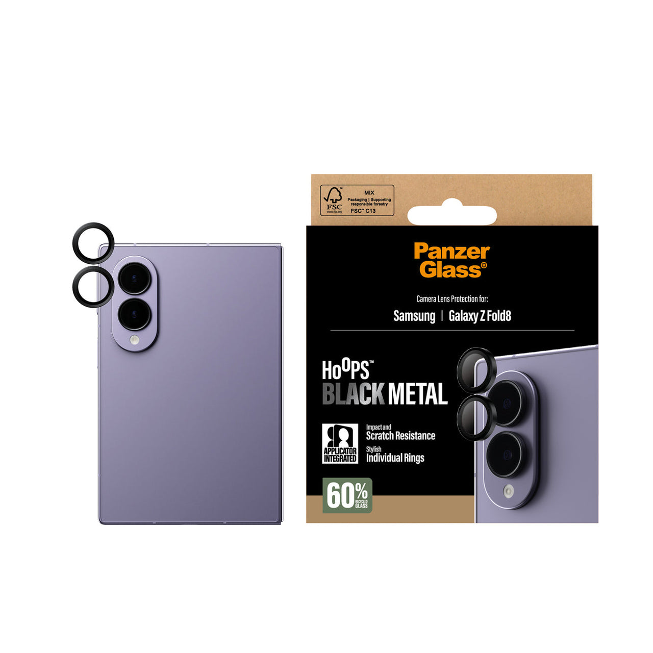 PanzerGlass Hoops Lens Protector for Samsung Z Fold8 - Black