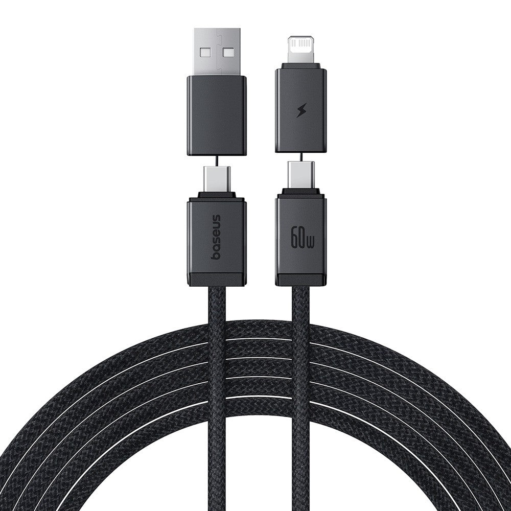 Baseus Versatile Two-for-Two Fast Charging Cable U+C to C+L 60W 2M for 15 / 16 / 17 Series