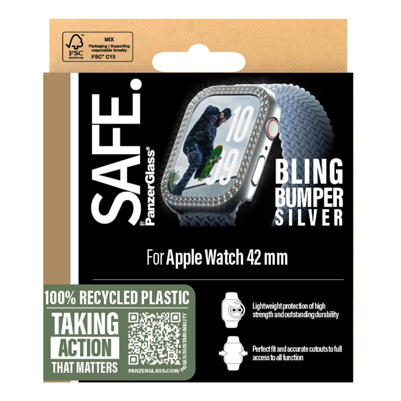 PanzerGlass Bumper Case for Apple Watch S10 42 mm- Silver