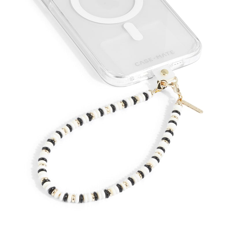 Case-Mate Anchor Card Phone Charm (Beaded Ivory and Onyx) - White / Black