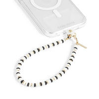 Thumbnail for Case-Mate Anchor Card Phone Charm (Beaded Ivory and Onyx) - White / Black