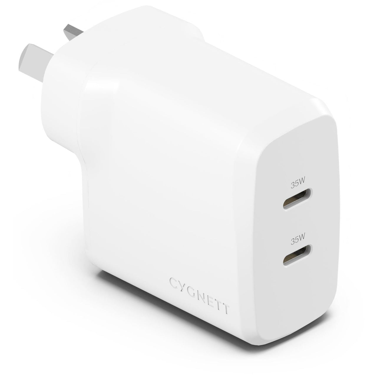 Cygnett PowerPlus 35W Dual Port USB-C Wall Charger - White