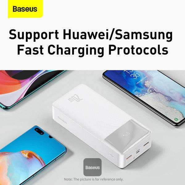 Baseus 20W 30000mAh Bipow Digital Display Power bank - White