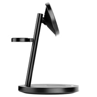 Thumbnail for EFM Qi2 Trio Wireless Charge Stand with 30W Power Supply and 1.2M Cable - Black