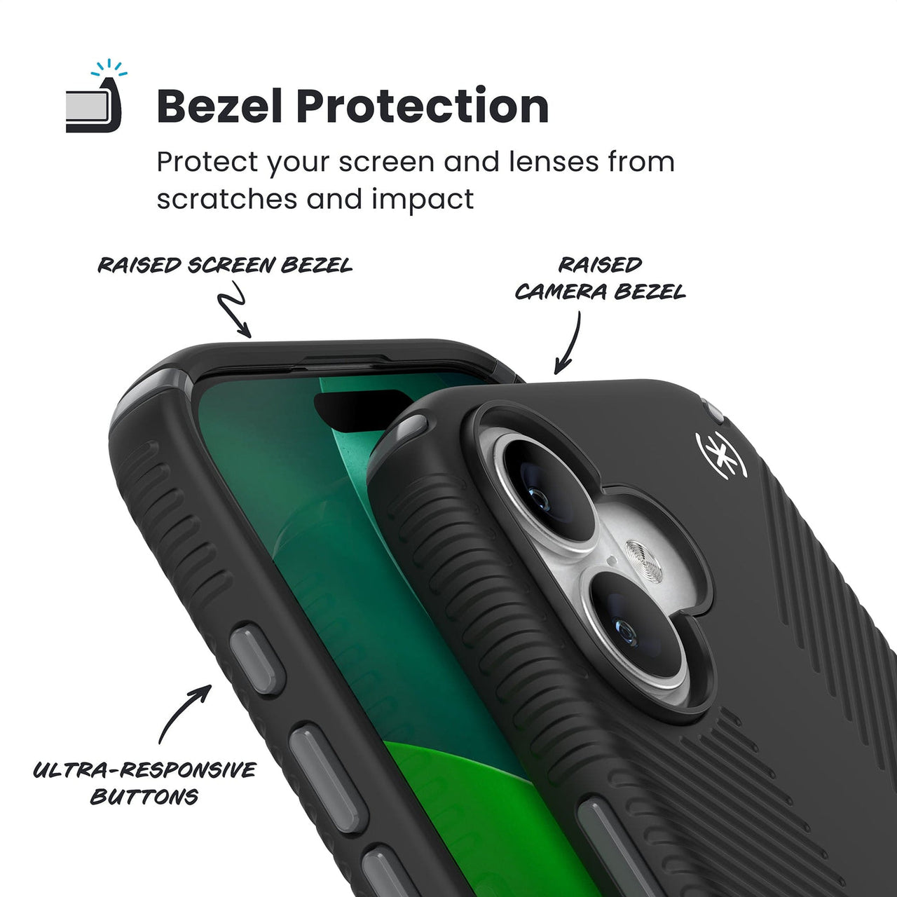 Speck Presidio2 Grip for iPhone 17 - Black/Grey