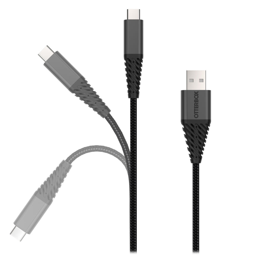 OtterBox USB-C to USB-A Cable 1M for Samsung Galaxy, Apple iPhone, iPad,MacBook, Google, OPPO, Nokia - Black