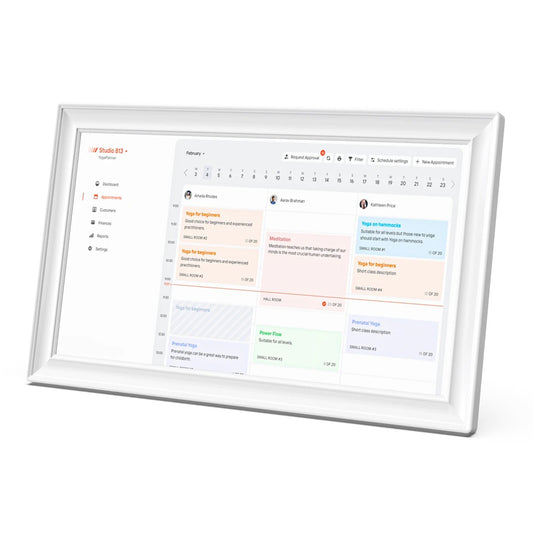 Laser 15.6 Inch Digital Calendar + Photo Frame Touch Screen - White - NO Subscribtion Fee
