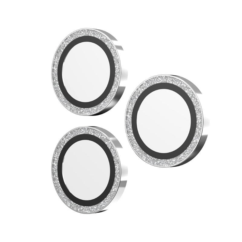 ZAGG Luxury Camera Rings Silver Glitter for iPhone 16 Pro/ 16 Pro Max