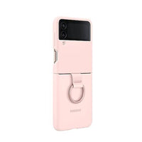 Thumbnail for Samsung Galaxy Z Flip4 Silicone Cover with Ring - Pink Gold