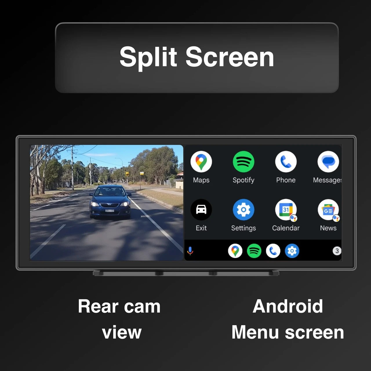 Laser 12-inch CarPlay Android Auto Dual Camera