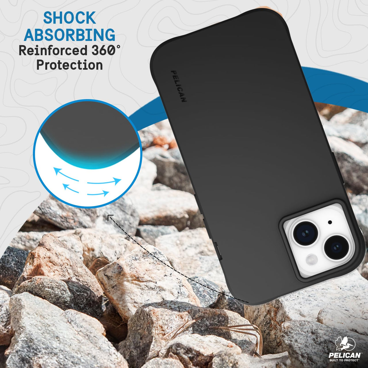 Pelican Ranger Protective Slim Case for iPhone 15/14/13 - Black