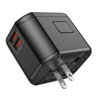 Thumbnail for Hoco Ac31 Pd 25w 2 X Type-c And Usb-a 3-ports Global Universal Travel Charger- Black