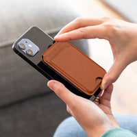 Thumbnail for Jabees MagWallet with RFID Blocking Magsafe Phone Wallet and Stand - Brown