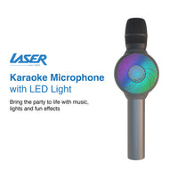 Thumbnail for Laser LED Wireless Karaoke Microphone- Silver