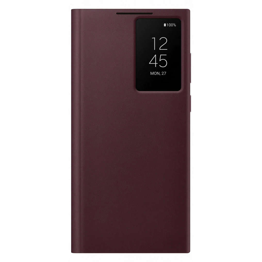 Samsung Clear View Cover for Galaxy S22 Ultra - Burgundy