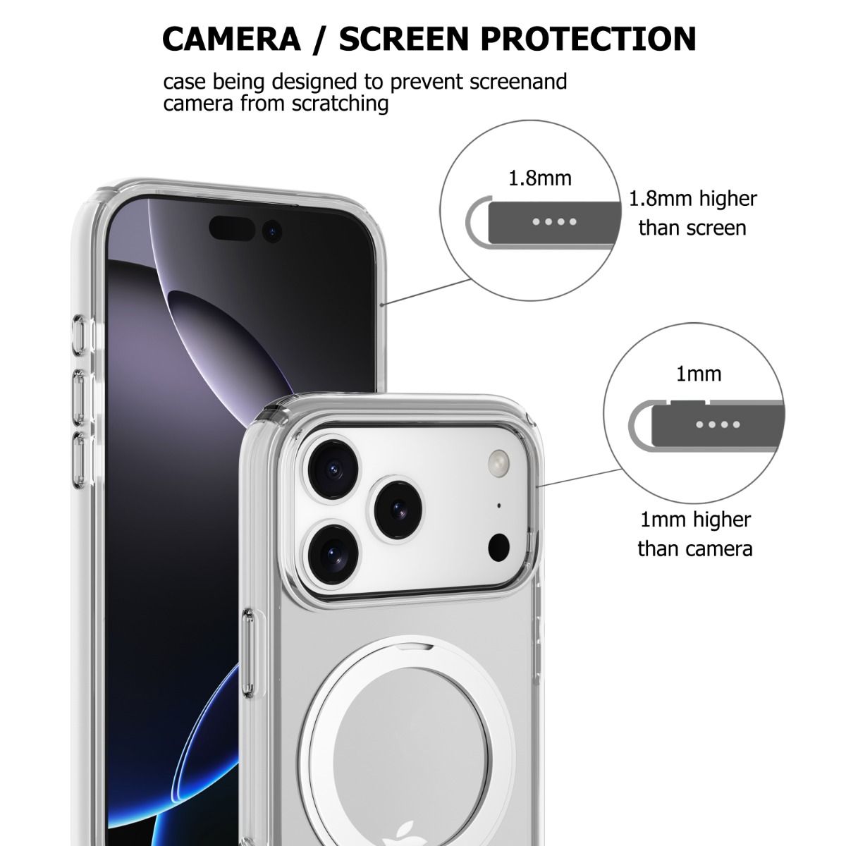 Blacktech Magsafe Case with Ring for Samsung Galaxy S26 Ultra - Clear