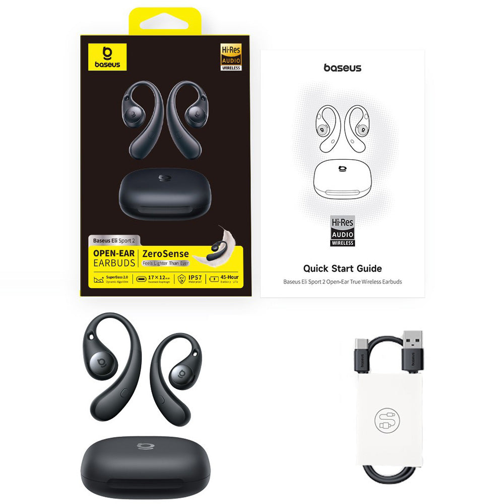 Baseus Eli Sport 2 Open Ear TWS Earbuds - Black
