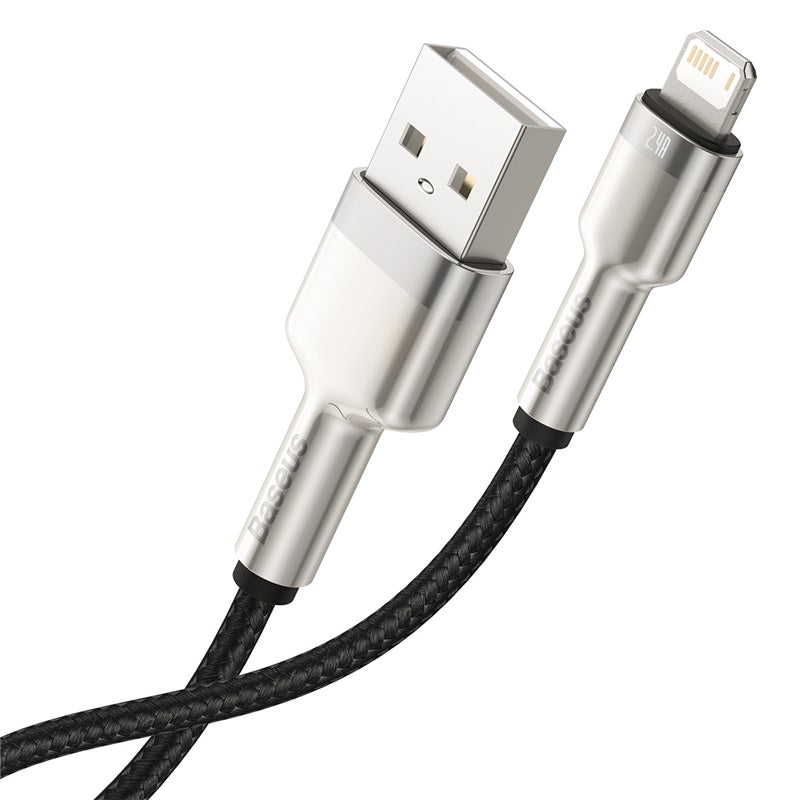 Baseus Zinc Alloy Metal Cable USB-A to Lightning  1Meter (2.4A) - Black